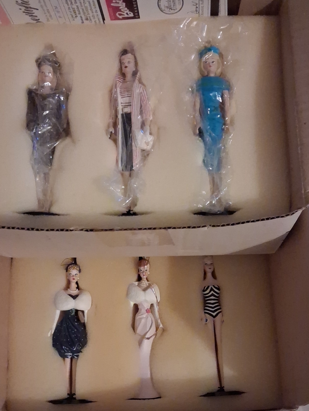 1995 Ashton Drake Classic Barbie  Heirloom Ornaments 2 Sets Of 3per Box.
